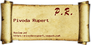 Pivoda Rupert névjegykártya